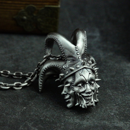 Tri-Face Card Monarch Pendant - Handmade Sterling Silver Poker Collector Piece