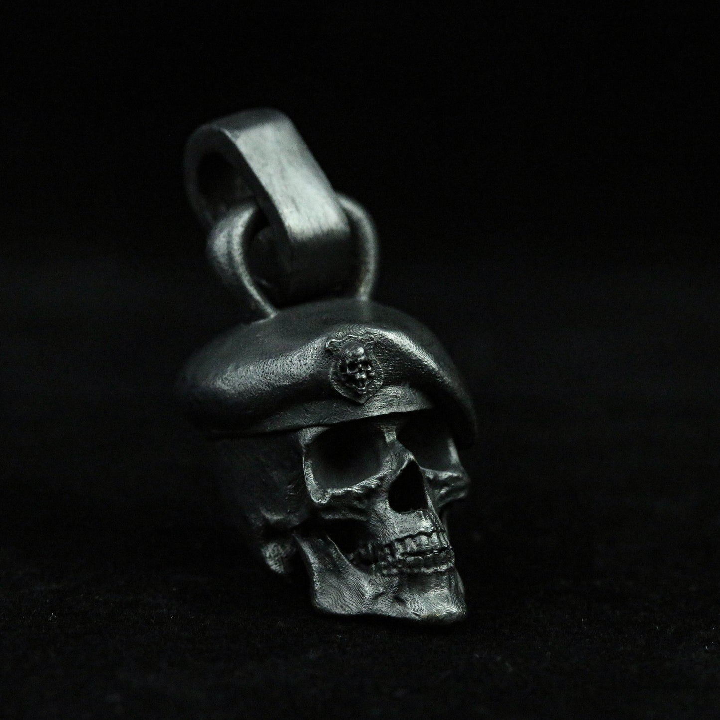 925 Sterling Silver Necklace Brass Skull Pendant Military Cap Legend Guardian Decoration Yin Solid Personality Gift Men's Jewelry Women