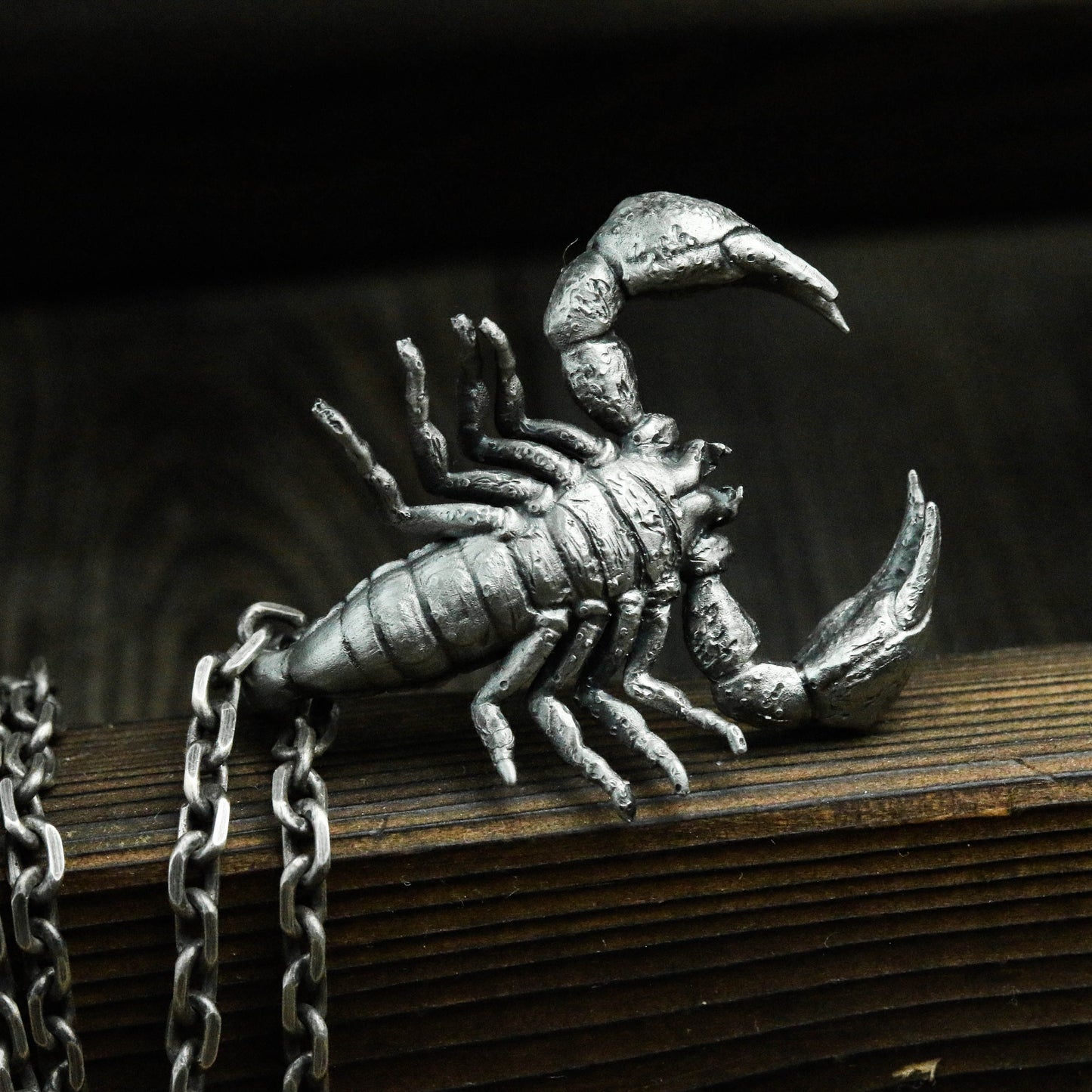 Poisonous Scorpion 925 Silver Pendant Necklace, Scorpion Accessories, Silver Scorpion Animal Necklace, Scorpion Lovers