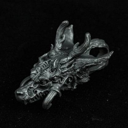 Dragon Nine Children Laughing Wind Pendant, Dragon Head Pendant, Large Silver Pendant, Brass Pendant, Skull Pendant, Chinese Style Pendant