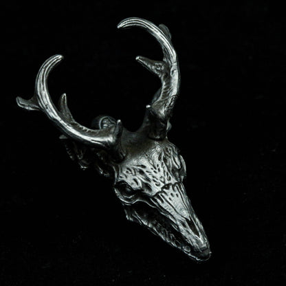 Deer Head Withered Bone 925 Sterling Silver Brass Dragon Head Skull Antler Pendant Animal Dragon Prime Minister Mascot