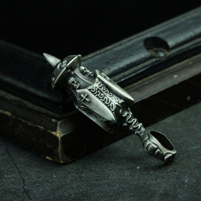 Scepter 925 Silver Pendant Necklace, Holy See Silver Necklace, Crucifix Hammer, Gothic Skull Pendant