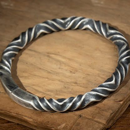 Viking sterling silver bracelet, twisted flower bracelet, Viking jewelry, Viking amulet