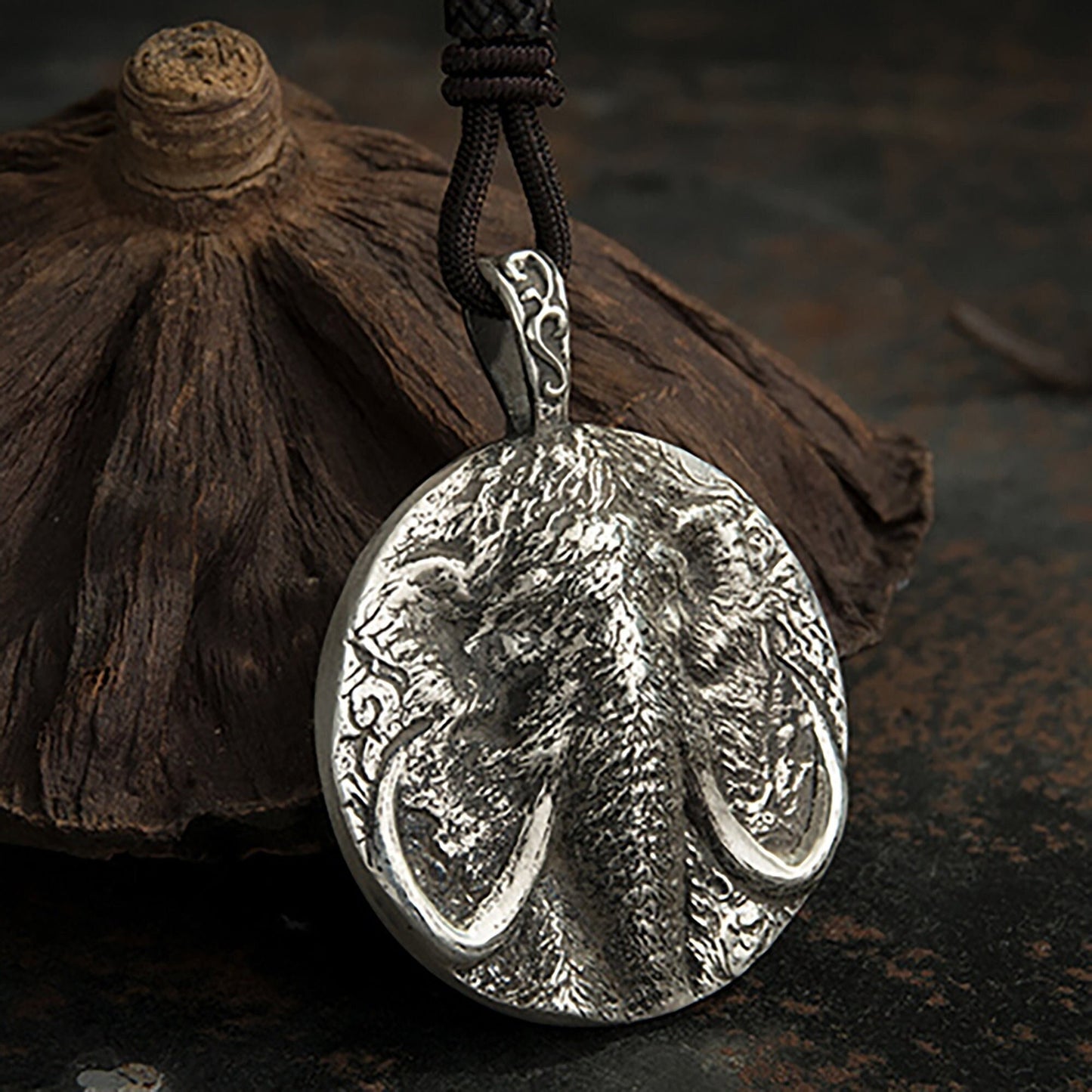 925 sterling silver mammoth pendant necklace, sterling silver mammoth pendant, elephant head pendant, men's jewelry - handmade