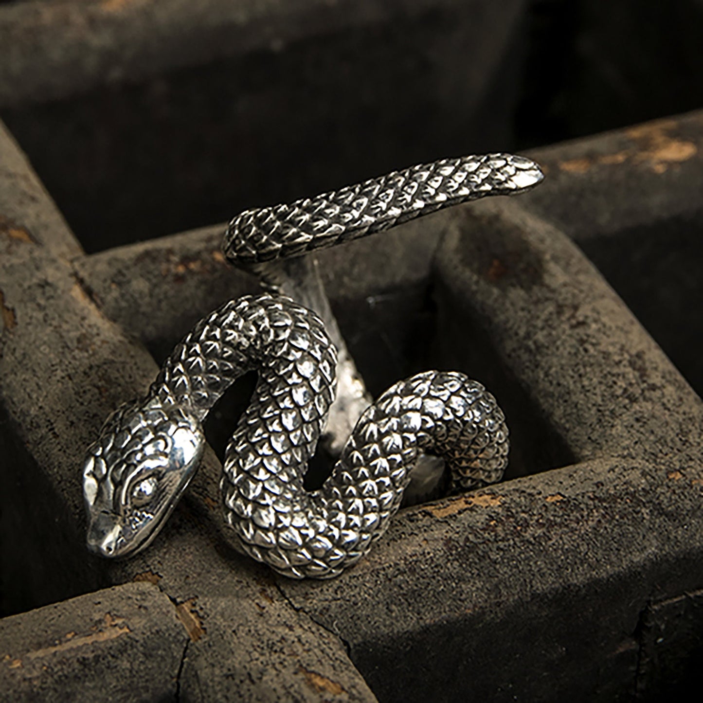 Animal ring, snake ring, silver snake ring, boho ring, gothic ring，couple ring