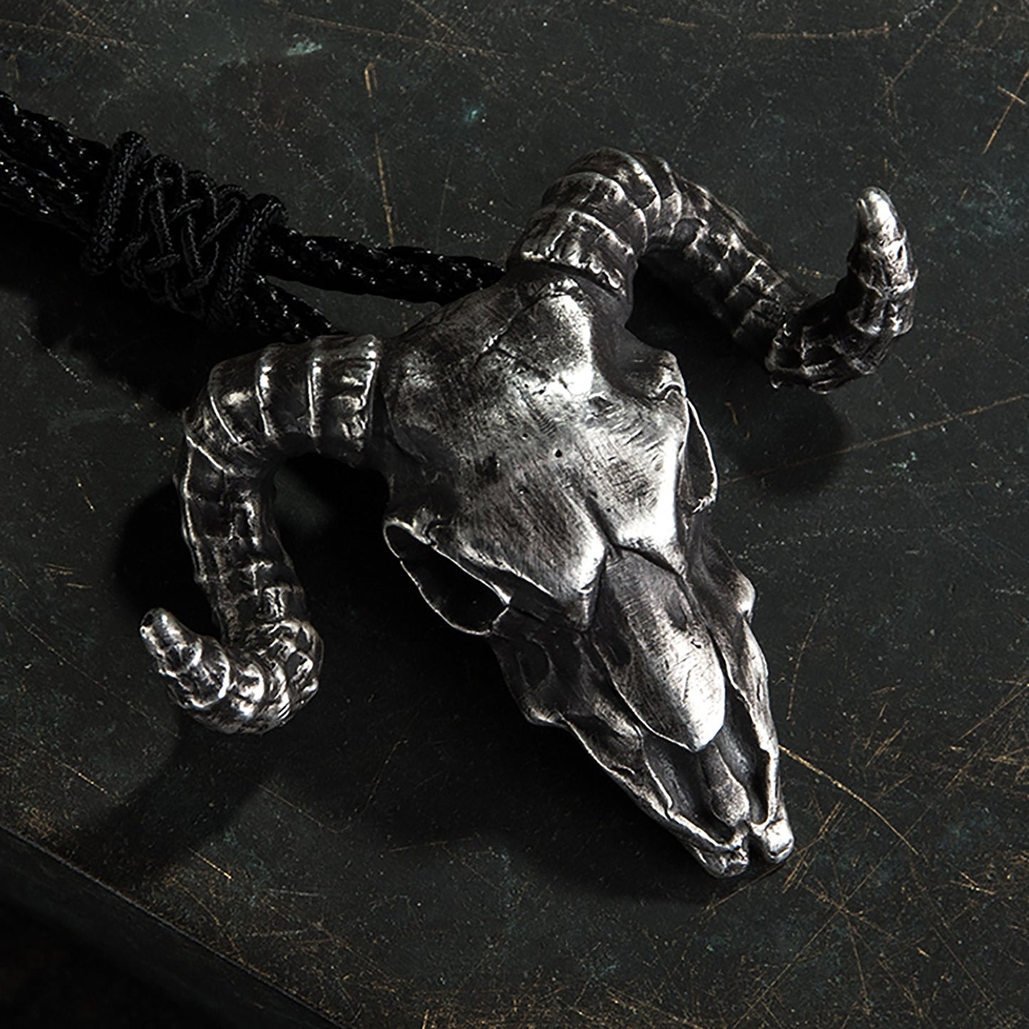 925 Sterling Silver goat Satan Pendant Necklace, Gothic Satan Necklace, Sheep Head Pendant, Aries Jewelry, Men's Necklace - Handmade