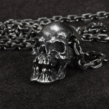 925 sterling silver skull pendant necklace, vintage pendant, Sterling Silver Ghost Vintage Gothic Necklace - Artisan Made