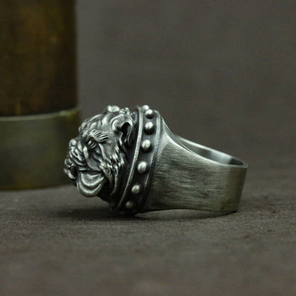 925 silver bully dog ring pet ring handmade custom jewelry