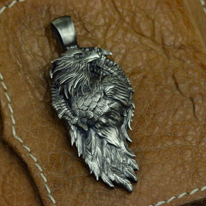 Silver Eagle Pendant, Condor Pendant, Condor Necklace 925 Silver Brass Artisan Making Jewelry