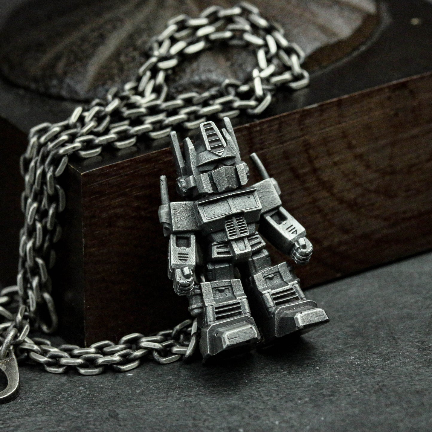 925 Sterling Silver Robot Pendant Necklace, Transformers Men's Necklace, Men's Necklace - Handmade