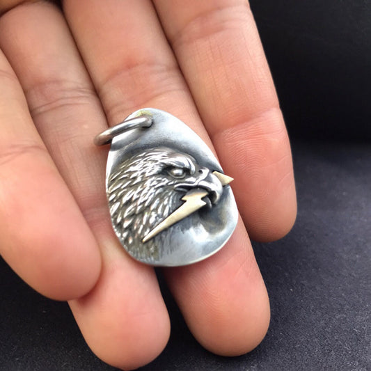 Eagle Lightning 925 Silver Pendant Eagle Brass Men’s Jewelry