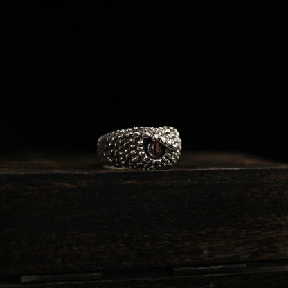Viper's Eye 925 SilverRing,Ssnake Ruby Ring, Pet Snake Ring, Brass Sterling Silver Personalized Gift-Craftsman - SATANHORN