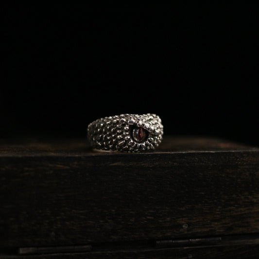 Viper's Eye 925 SilverRing,Ssnake Ruby Ring, Pet Snake Ring, Brass Sterling Silver Personalized Gift-Craftsman