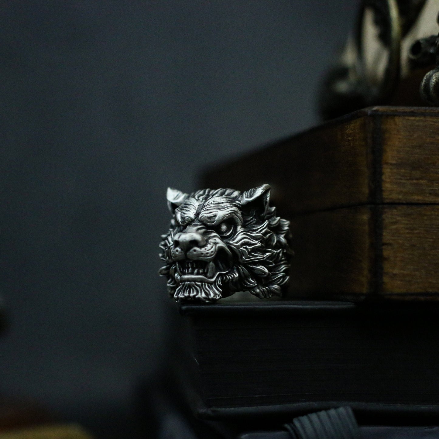 Tiger King 925 Silver Ring, Tiger Ring, Tiger Roaring Mountain Forest, King of Beasts Ring, gifts for men - crafted by craftsmen