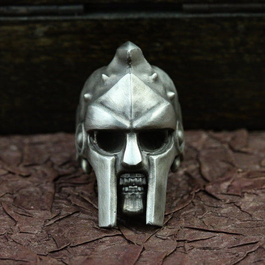 Skull Spartan 925 silver ring, ancient Greek warrior skull ring, handmade original skull helmet ring gift