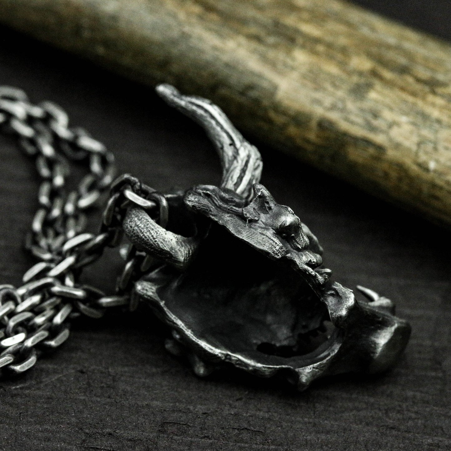 prajna demon 925 silver pendant|samurai mask pendant|Demon Skull pendant|mask necklace|Demon necklace