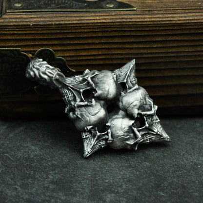 Playing card Diamond 925 silver pendant necklace, gambling lucky pendant, skull diamond silver necklace gift