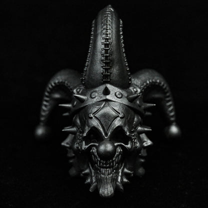 Card King Skull Pendant - Artisan 925 Silver & Brass Gothic Card Game Jewelry