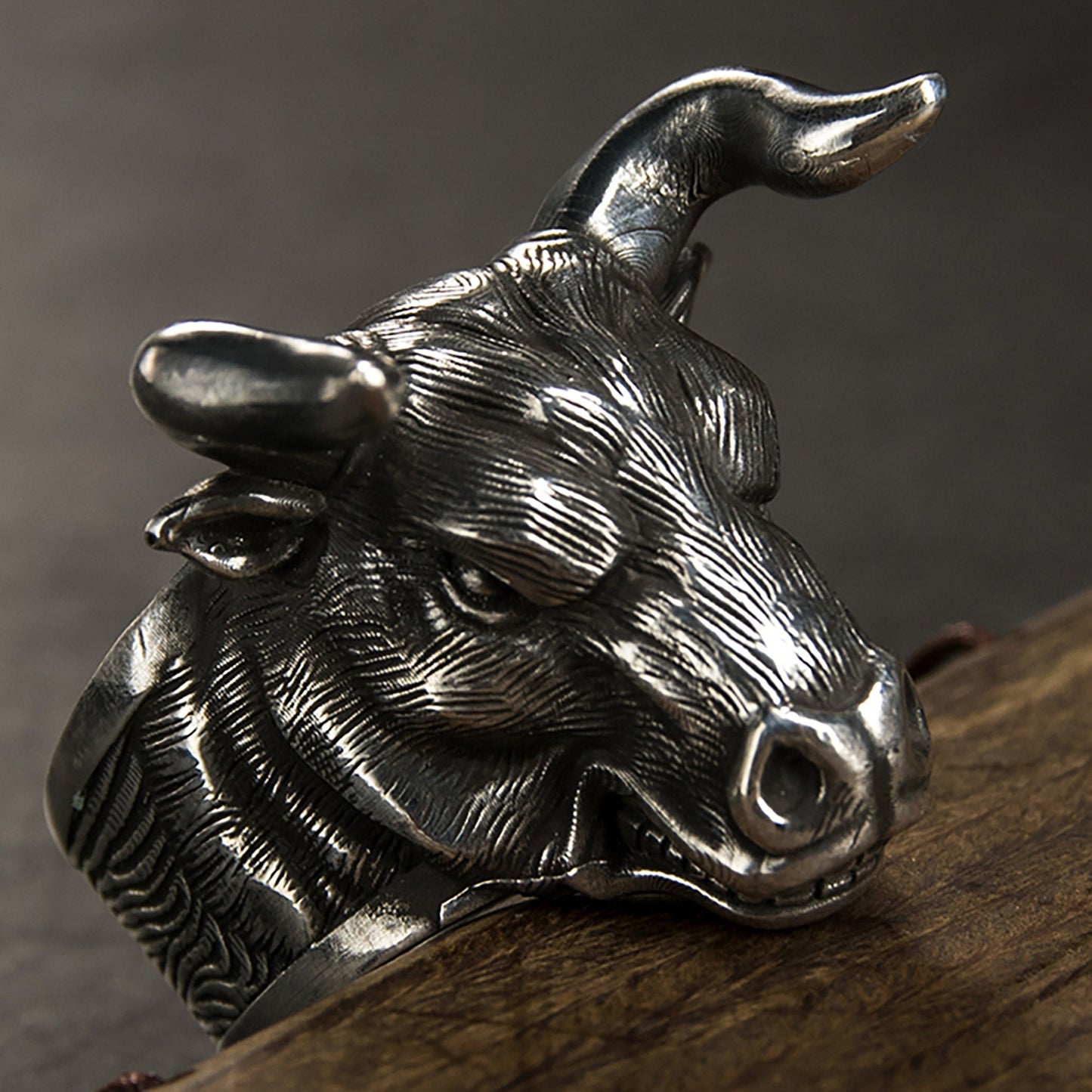 925 Sterling Silver Bull Head Ring Jewelry | Silver Bull Ring | Bull Ring | Zodiac Ring | Father's Day Gift