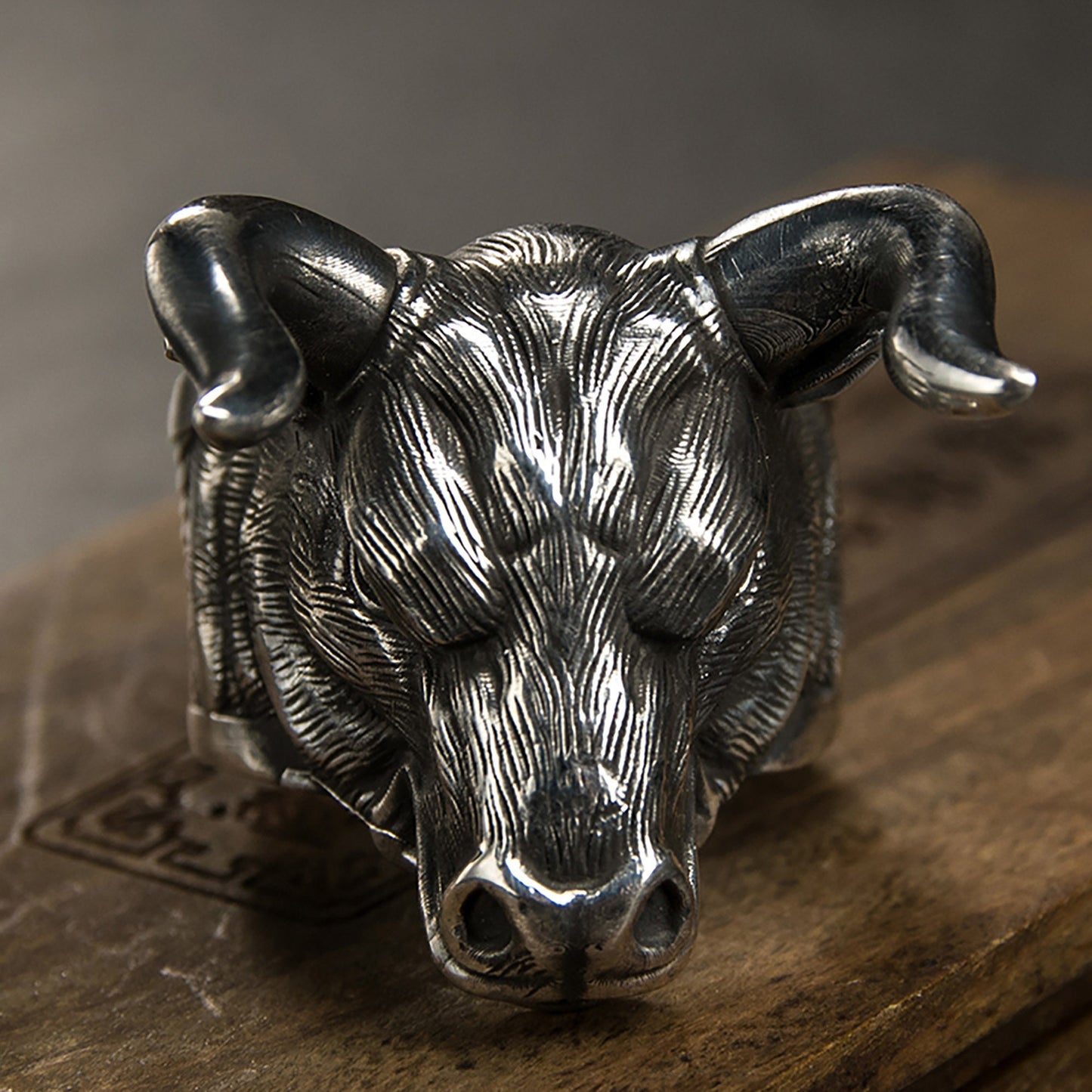 925 Sterling Silver Bull Head Ring Jewelry | Silver Bull Ring | Bull Ring | Zodiac Ring | Father's Day Gift