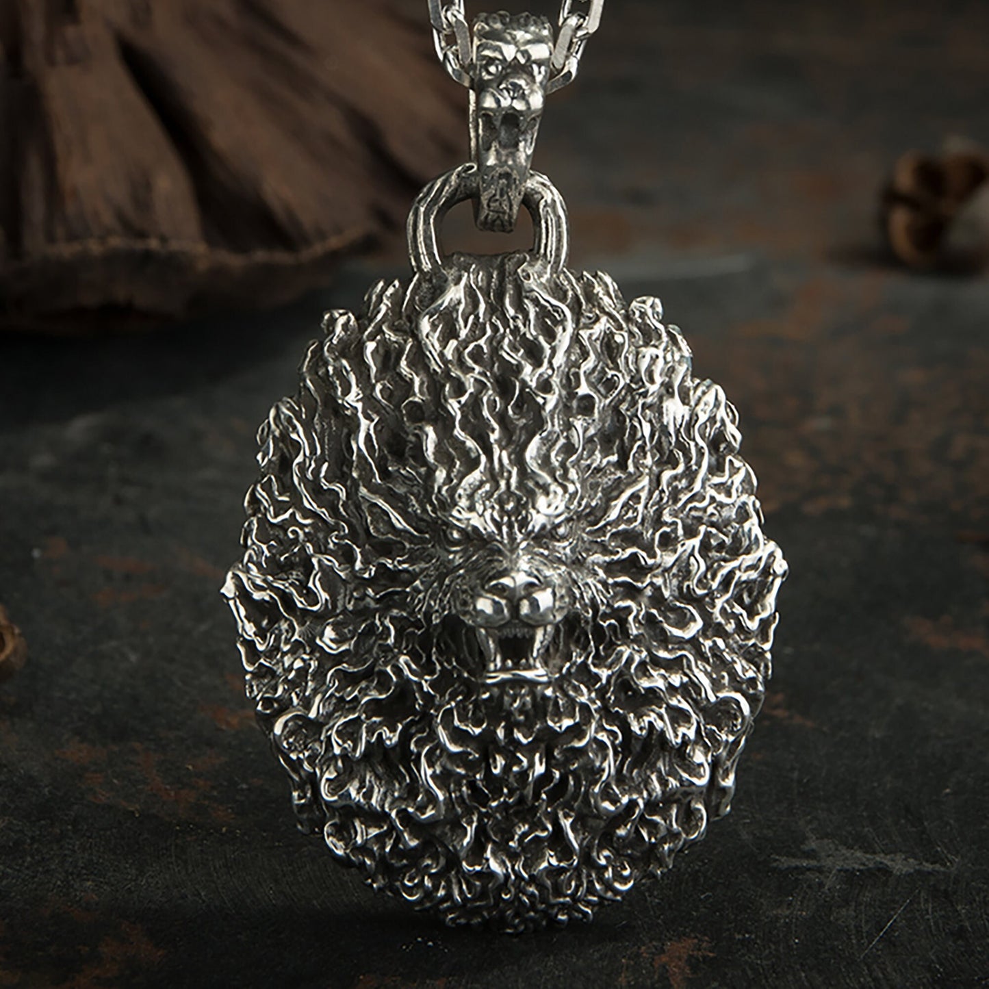 925 Sterling Silver Lion king Pendant Necklace|Lion Pendant|Lion king Jewelry|Men's Necklace|Men's Gift