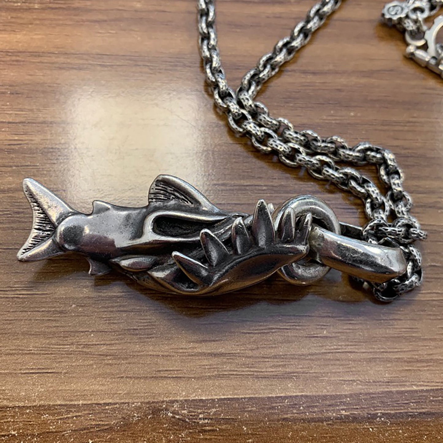 925 Sterling Silver Piranha Pendant Necklace, Piranha Pendant, Sea Animal Pendant, Men's Necklace - Handmade