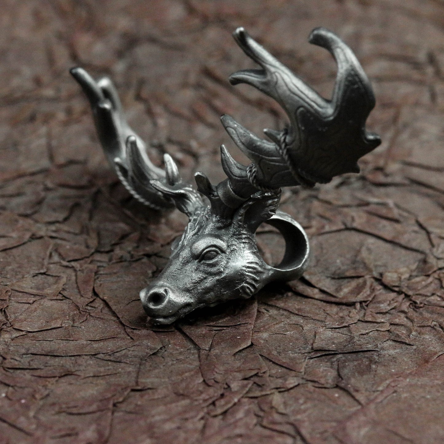 925 Sterling Silver Elk Head Pendant Necklace, Sika Deer Head Necklace, Deer Head Pendant, Animal Necklace, Men's Necklace - Handmade