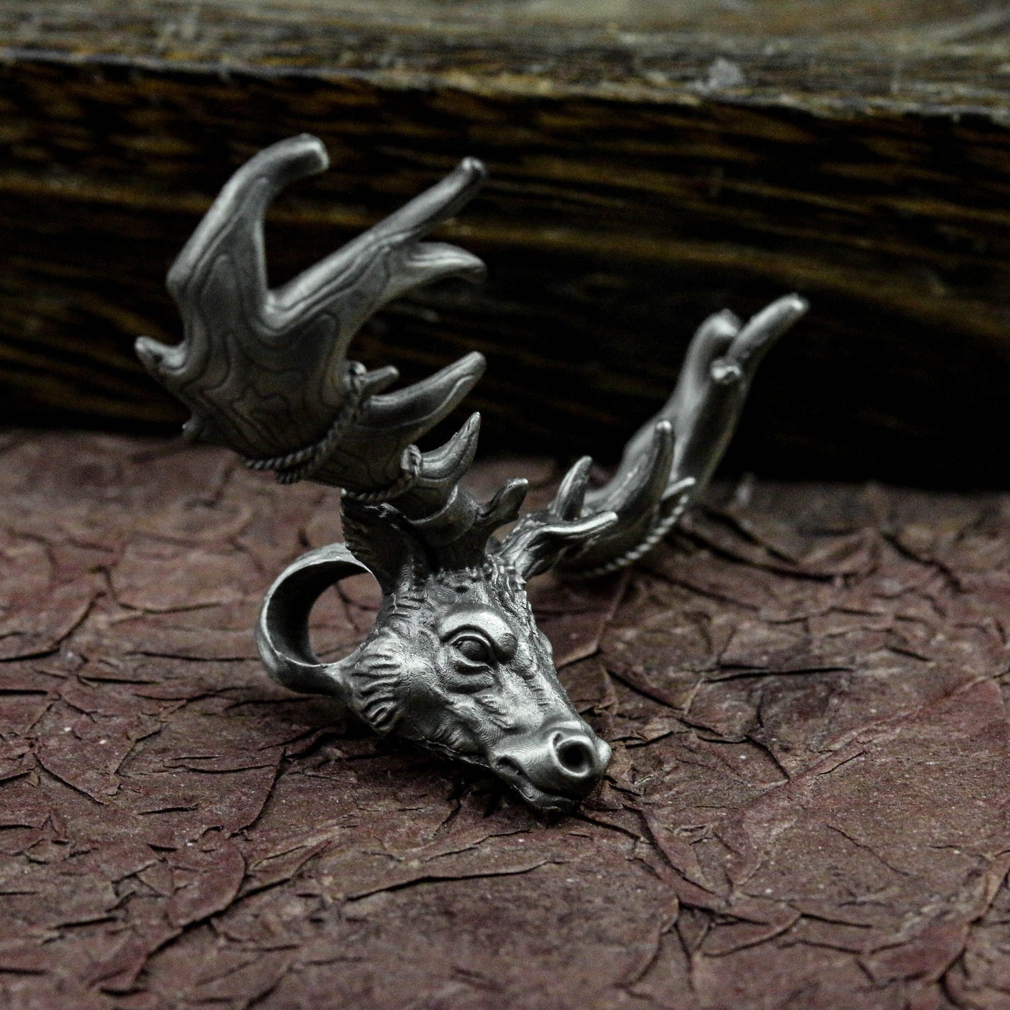 925 Sterling Silver Elk Head Pendant Necklace, Sika Deer Head Necklace, Deer Head Pendant, Animal Necklace, Men's Necklace - Handmade