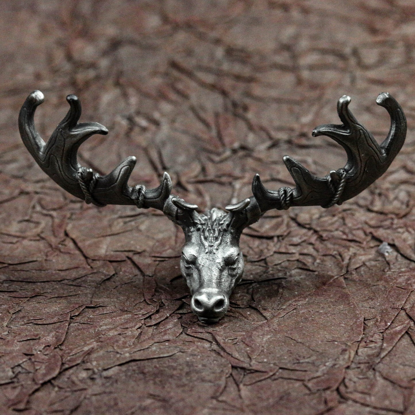 925 Sterling Silver Elk Head Pendant Necklace, Sika Deer Head Necklace, Deer Head Pendant, Animal Necklace, Men's Necklace - Handmade