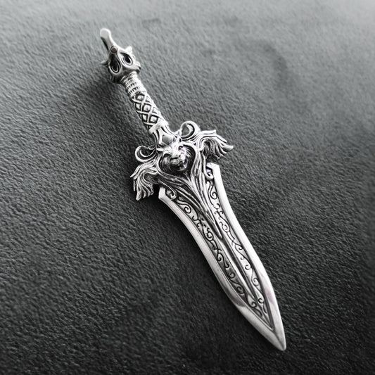925 Sterling Silver Chinese Sword Pendant Necklace, Sword Pendant Necklace, Chinese Style Necklace, Men's Necklace - Handmade Necklaces