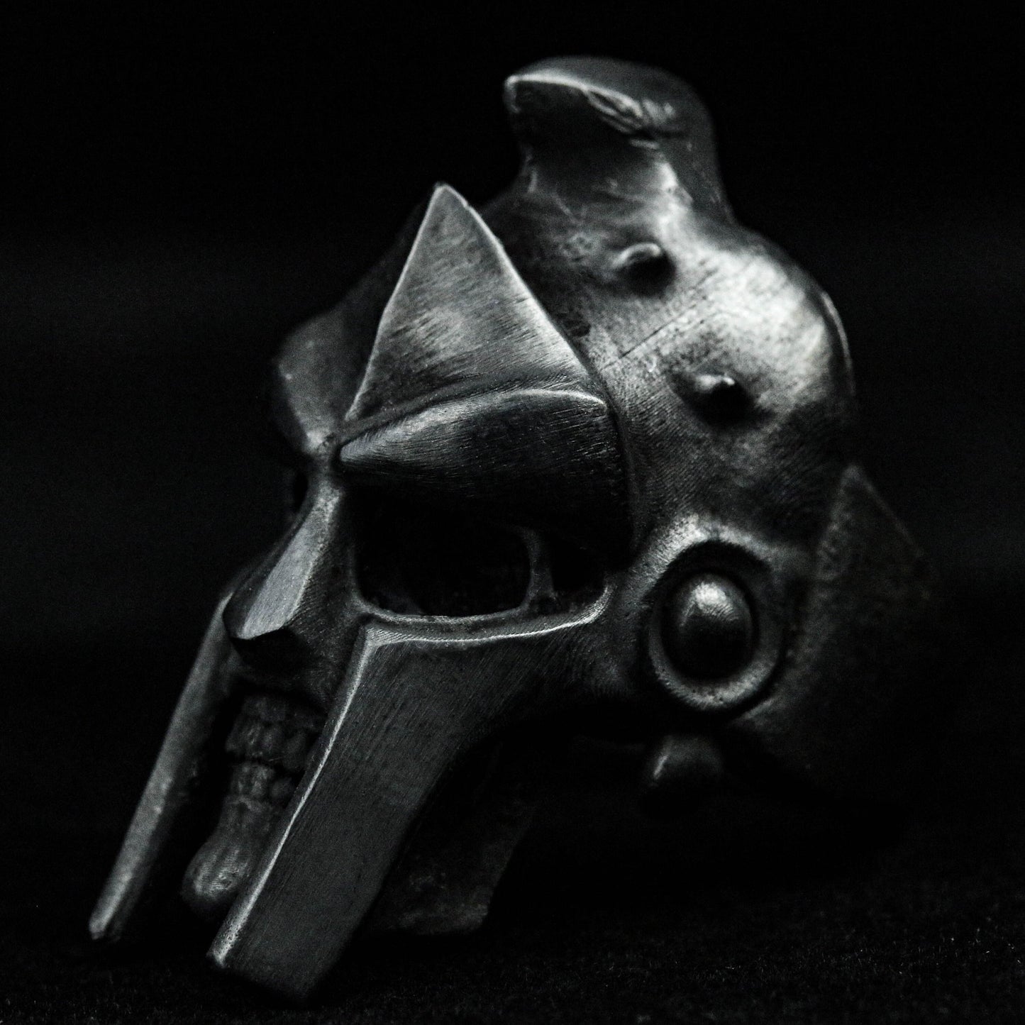 925 sterling silver skull retro gladiator helmet ring mask silver spartan brass ring warrior gladiator cap