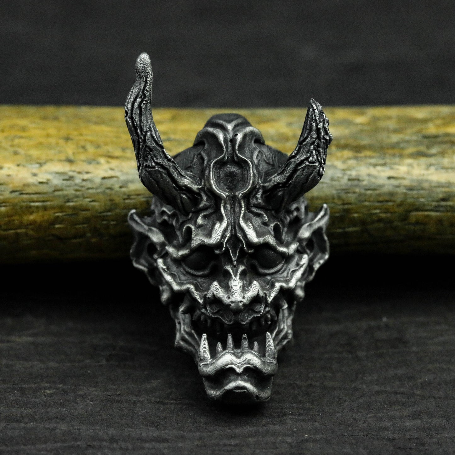 prajna demon 925 silver pendant|samurai mask pendant|Demon Skull pendant|mask necklace|Demon necklace