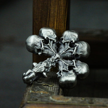 Playing card Club 925 silver pendant necklace, Gambling lucky pendant, Skull Club silver necklace gift