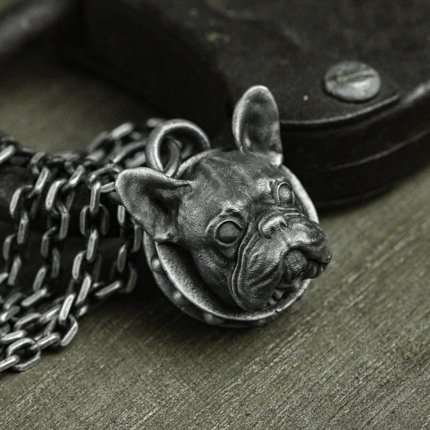 925 Sterling Silver Bulldog Pendant Necklace, Animal Pendant, Dog Head Necklace, Pet Lover Gifts - Handmade