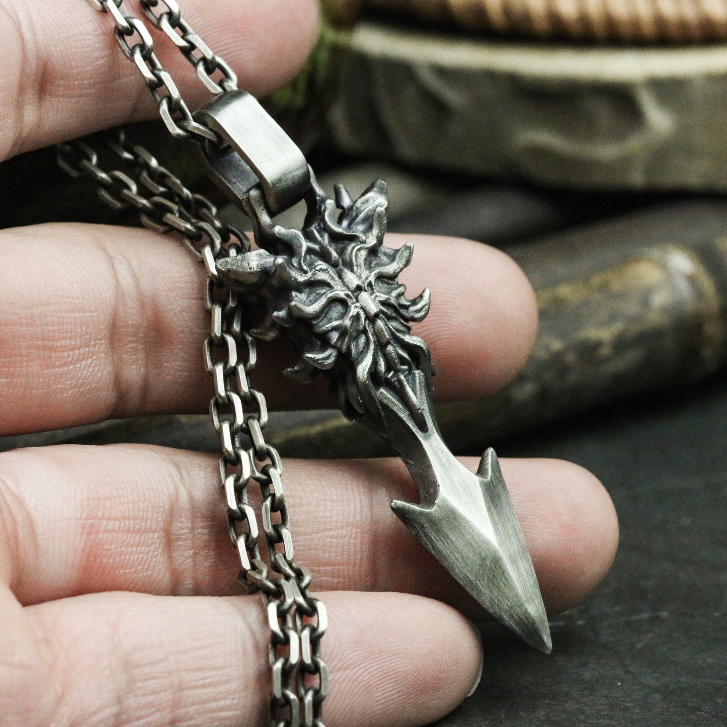 Killing Arrow 925 Silver Pendant Necklace, Weapon Arrow Silver Pendant, Personalized Handmade Silver Jewelry Gift Necklace