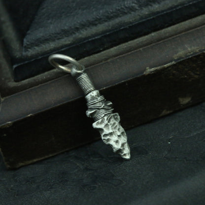 925 sterling silver spearhead pendant handmade weapon necklace stone men and women necklace personality ornaments