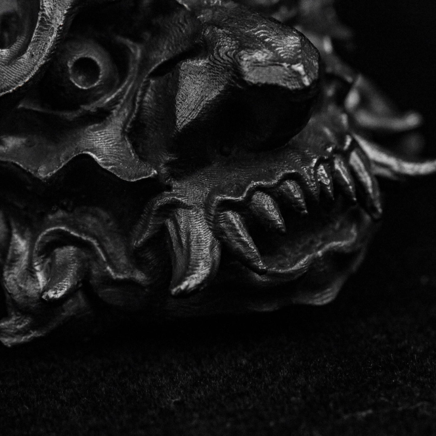 Half face prajna pendant ghost face skull expression devil mask horror dark retro old ghost personality unique 925 sterling silver brass