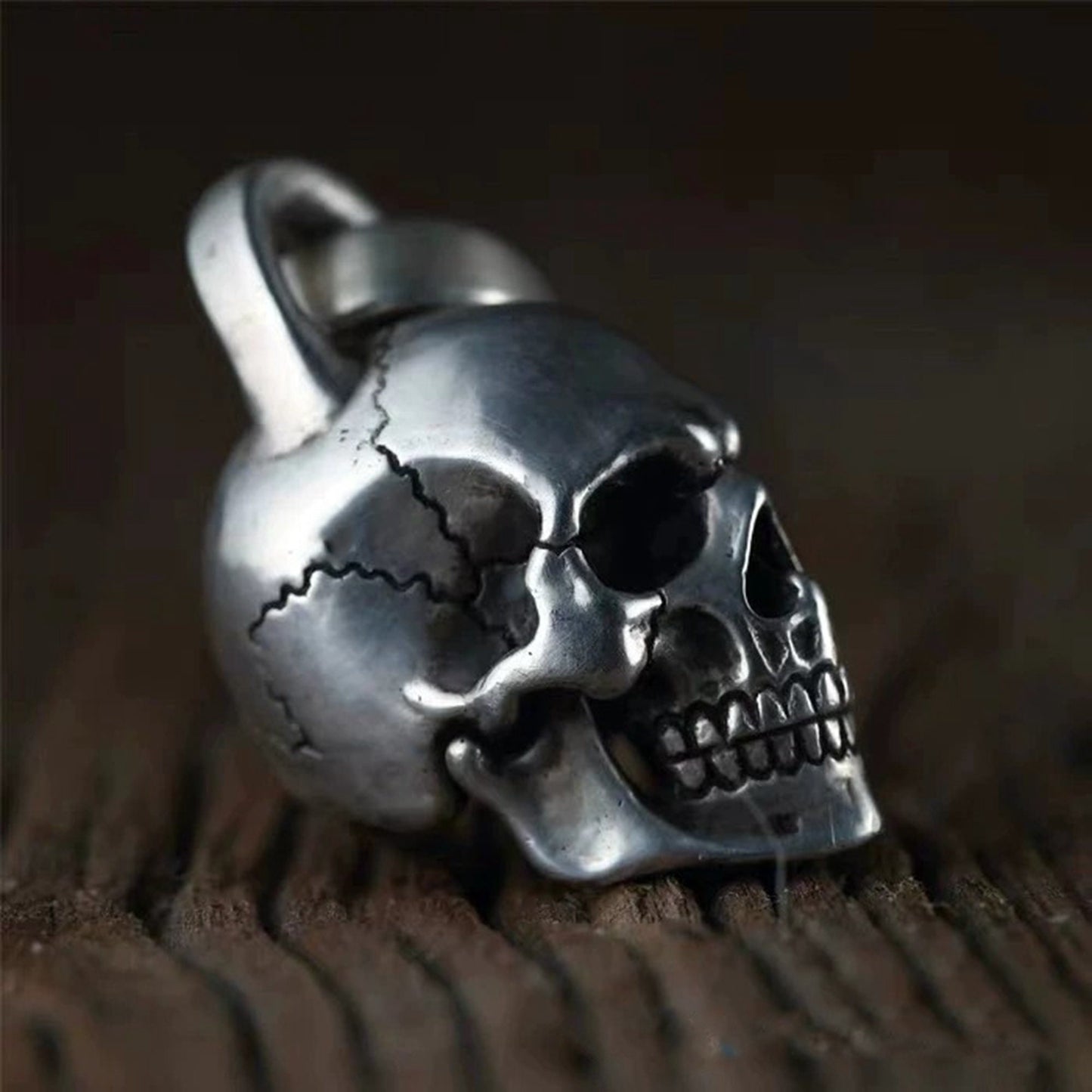 925 silver skull pendant, anatomical skull necklace, exquisite skull jewelry