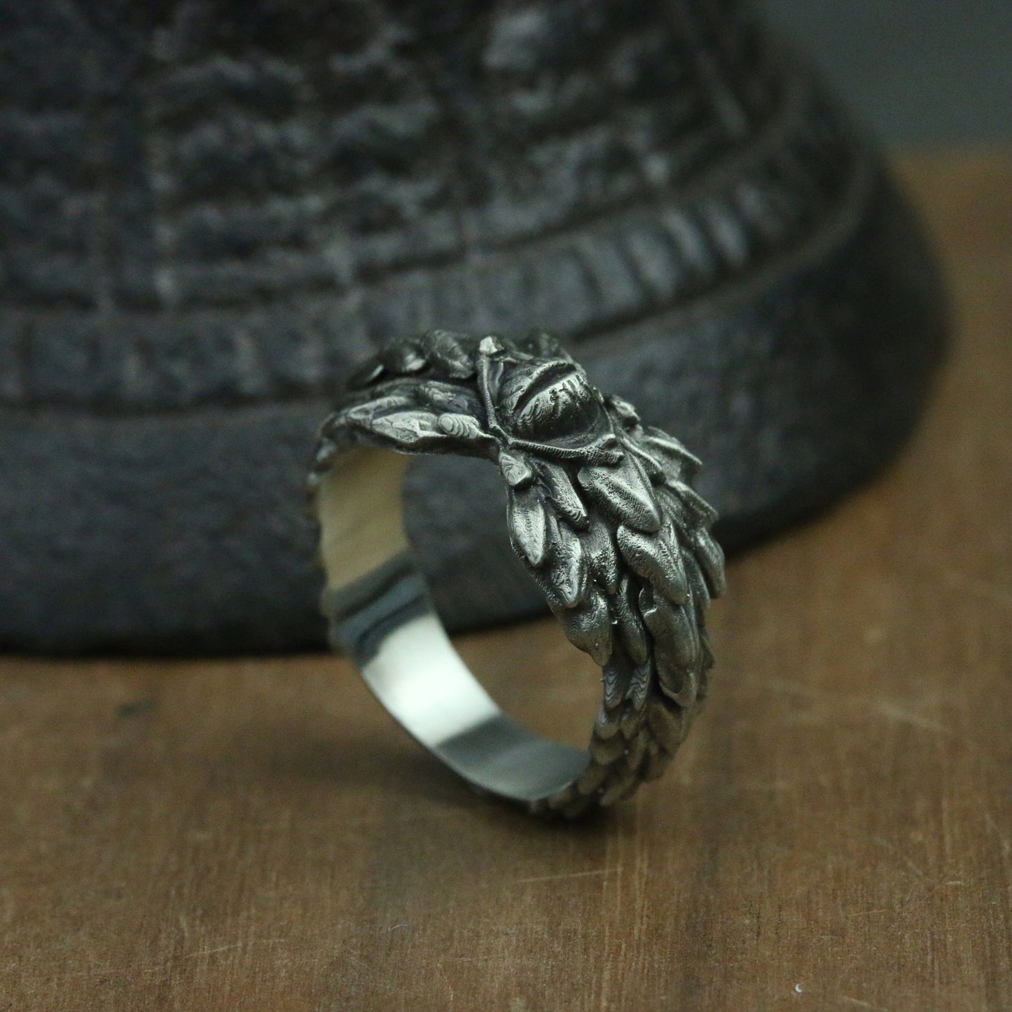 925 silver Dragon Ring Dragon Eye, Dragon Jewelry, Scales Ring, Fantasy Ring, Cool Mens Rings