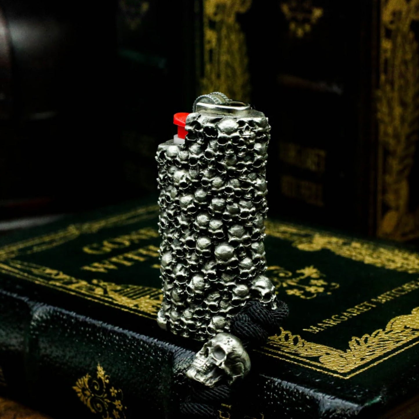 Silver/Brass skull custom Lighter Shell, Bic butane cigar lighter shell, precious and unique lighter gift for men - Handmade