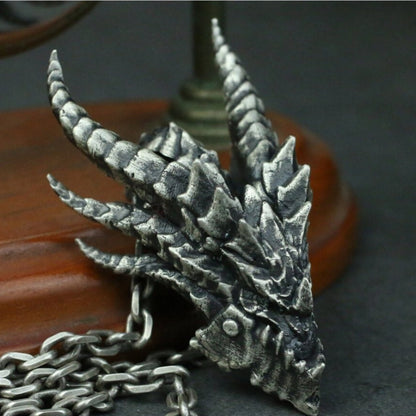 Dragon Force Pendant - Artisan 925 Silver Mythical Creature Necklace