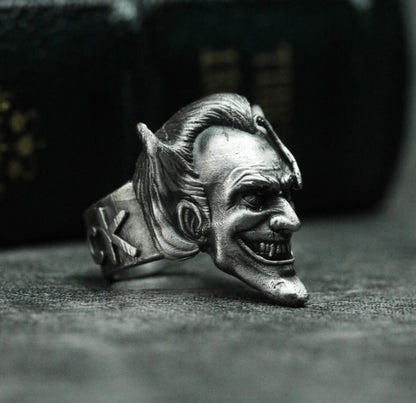 Chaos Trickster Band Ring - 925 Sterling Silver Mythical Character Jewelry - SATANHORN