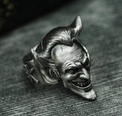 Chaos Trickster Band Ring - 925 Sterling Silver Mythical Character Jewelry - SATANHORN
