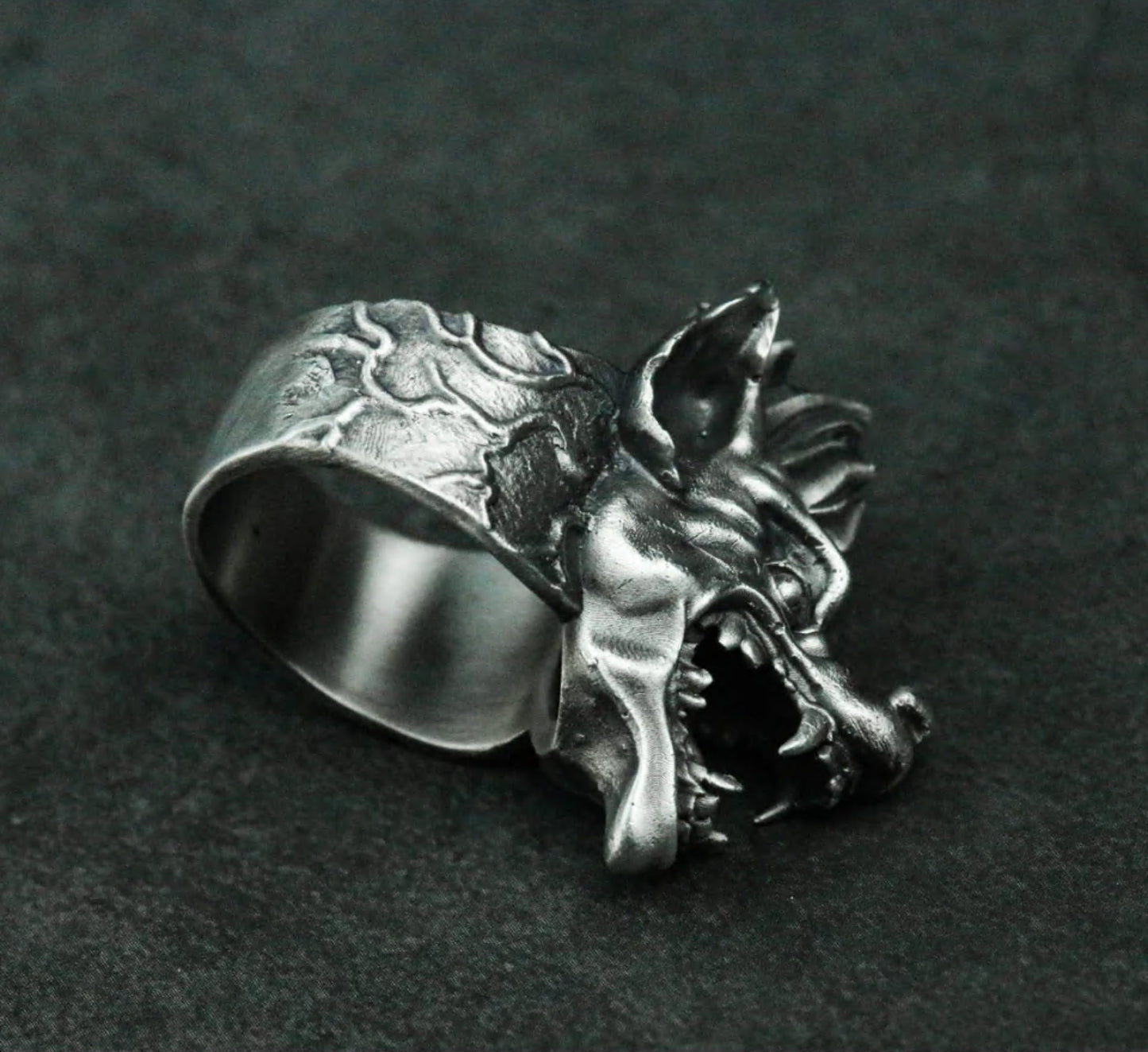 African Hyena 925 Silver Ring, Animal Ring, Men's Ring, Hyena Jewelry, African Jewelry