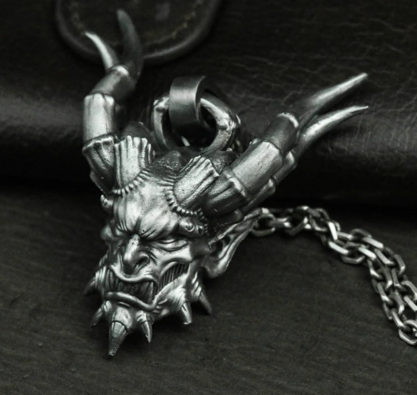 Satan Devil Horn 925 Silver Pendant Necklace, Handmade Silver Pendant, Satan Pendant, Satan Jewelry, Men's Accessories