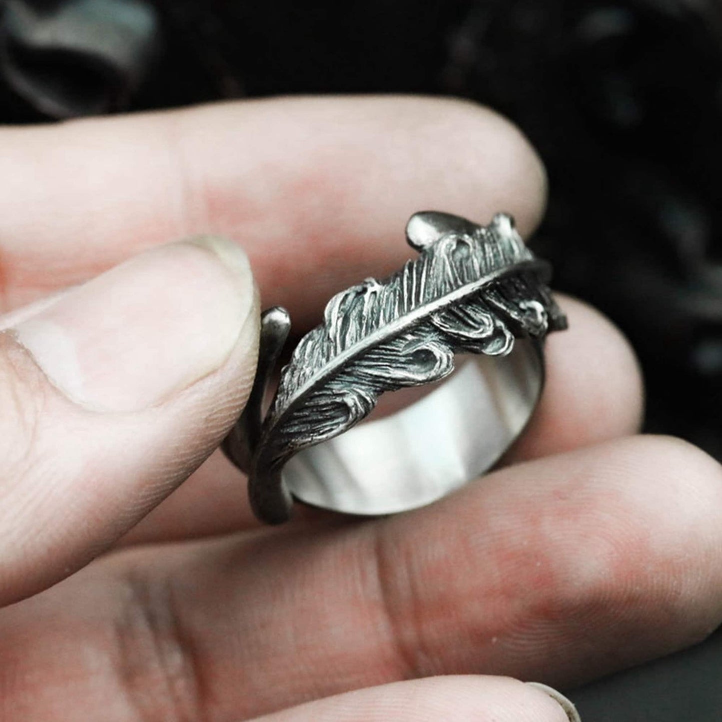 Indian feather 925 silver ring, tribal silver ring, destiny ring, men's silver ring