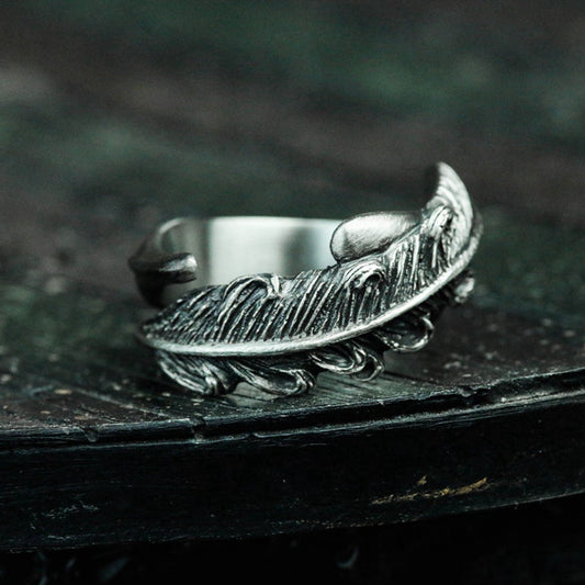 Indian feather 925 silver ring, tribal silver ring, destiny ring, men's silver ring