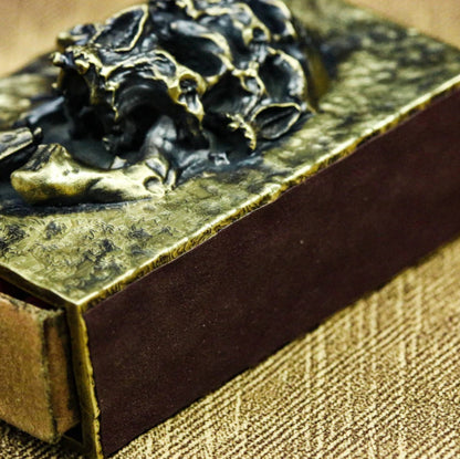 Brass/925 Silver skull independent matchbox, men's smoker retro personality matchbox precious metal jewelry - Handmade