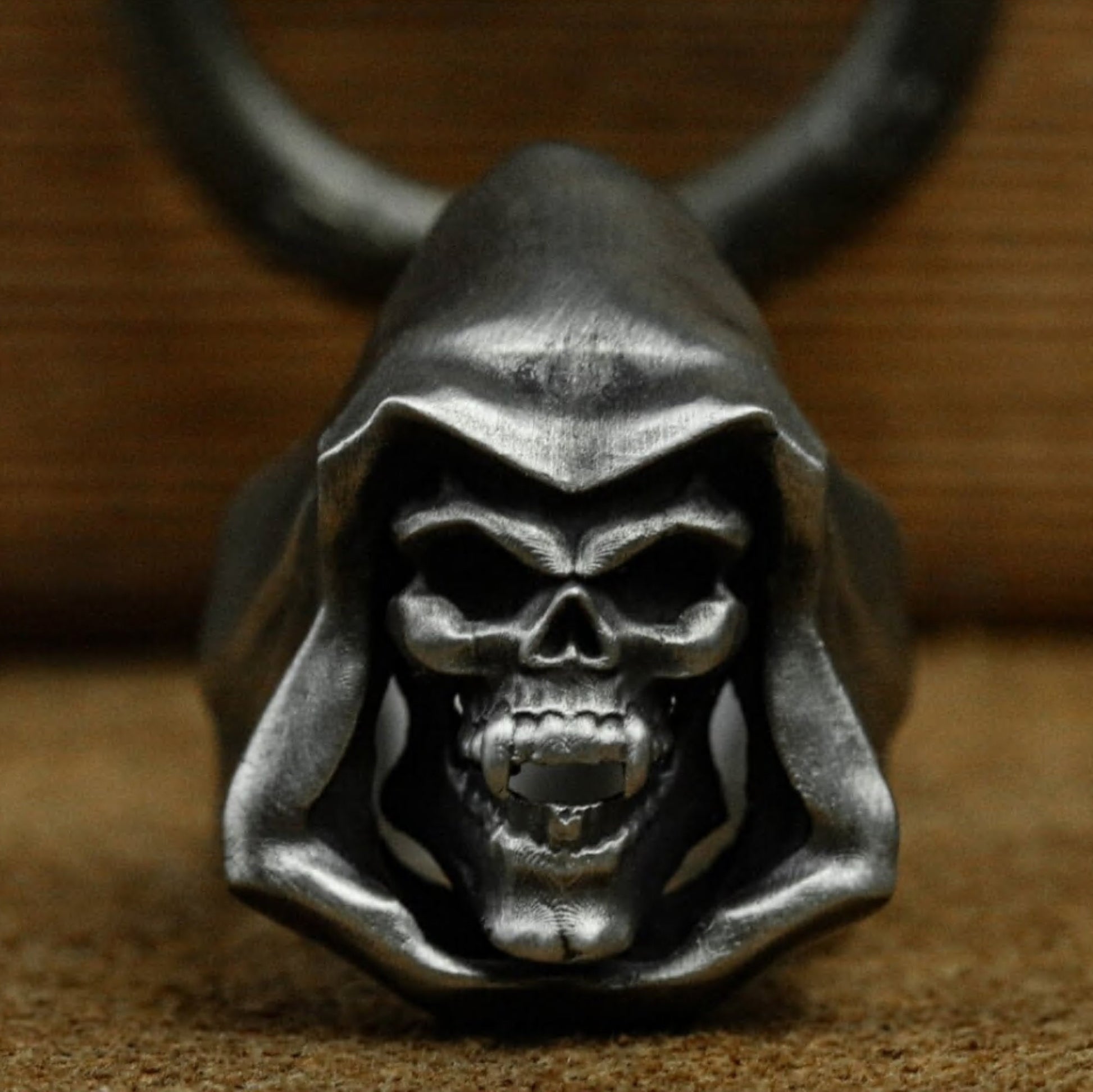 Grim Reaper 925 Silver Ring, Gothic Skull Silver Ring, Horror Retro Ring, Handmade Skull Gift - SATANHORN