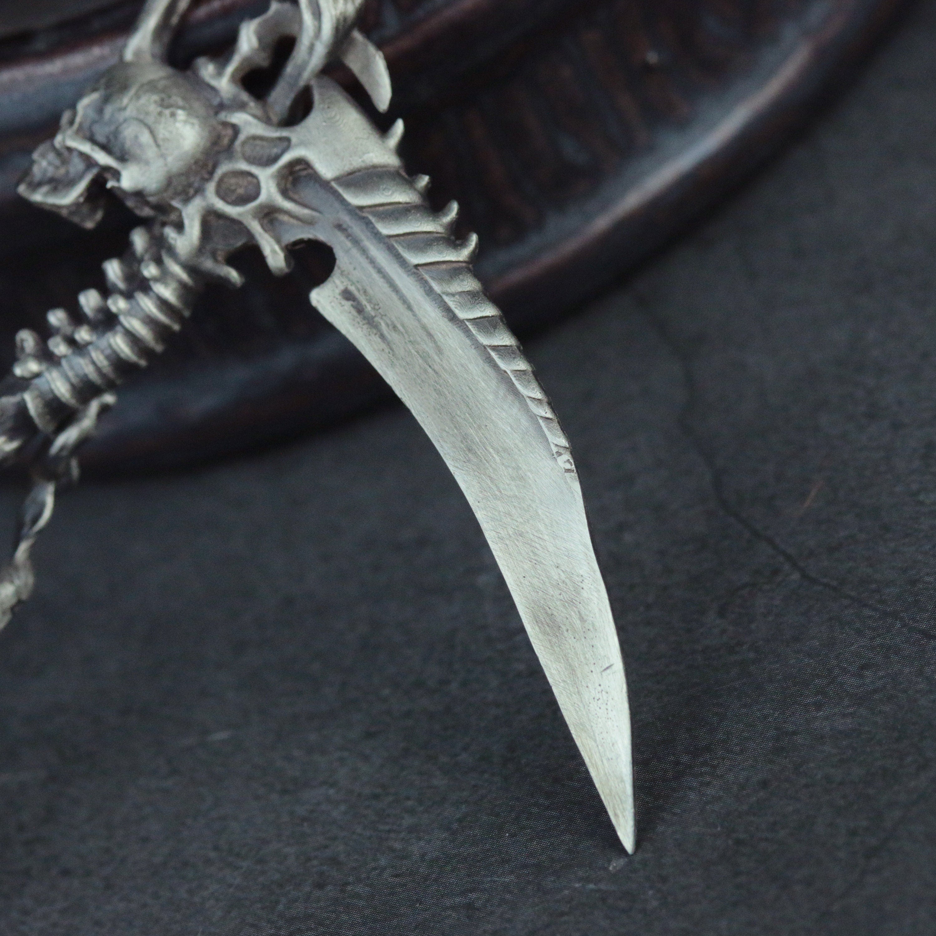 Grim Reaper Scythe Pendant 925 orders Silver Necklace Skull Pendant Spine Brass Craftsman Making Jewelry